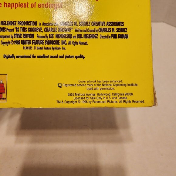 Is This Goodbye, Charlie Brown? RARE 1996 Screening VHS Cassette Tape - Picture 11 of 12